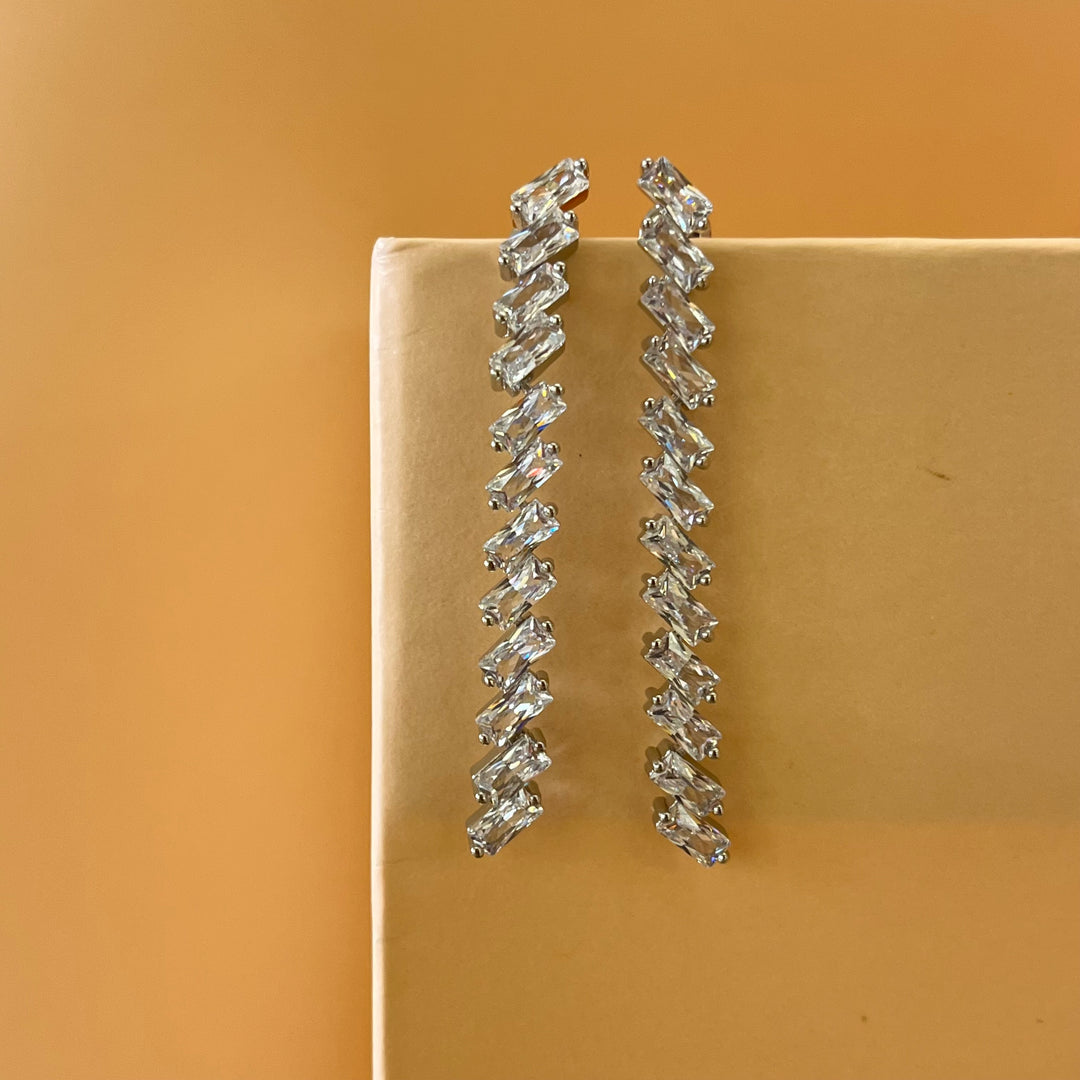 Baguette silver zircone set