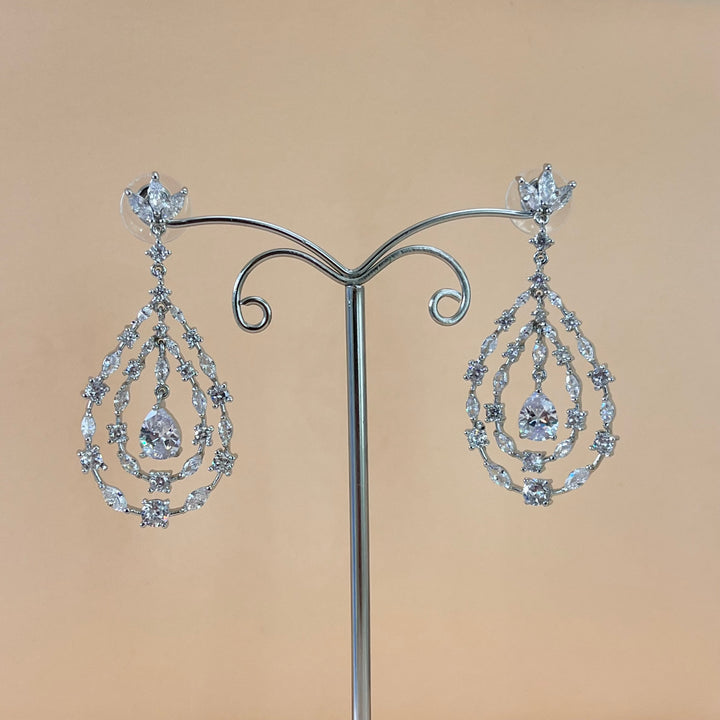 Silver zircone earrings