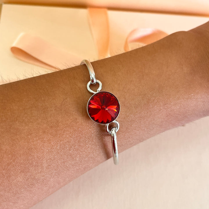 Red Swarovski crystals bracelet