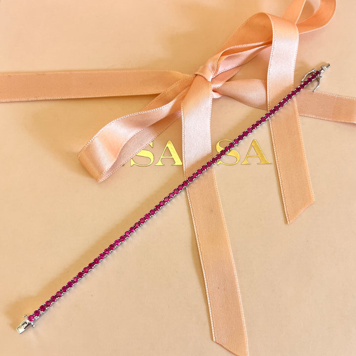 Fuchsia zircone bracelet