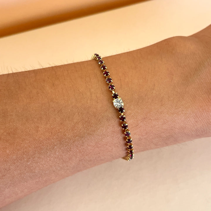 Dark red Swarovski crystals bracelet
