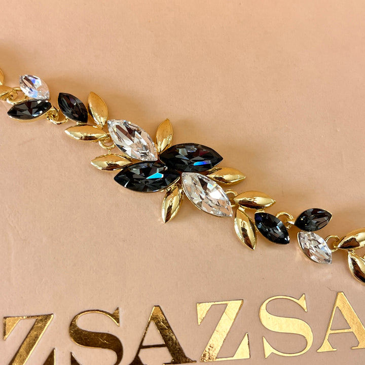 Marquise grey Swarovski crystals set