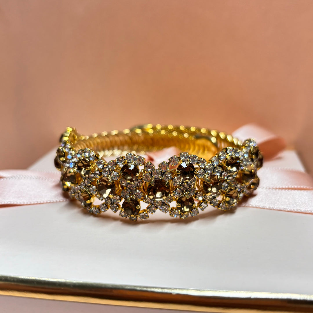 Bronze Rhinestone gold plated bracelet