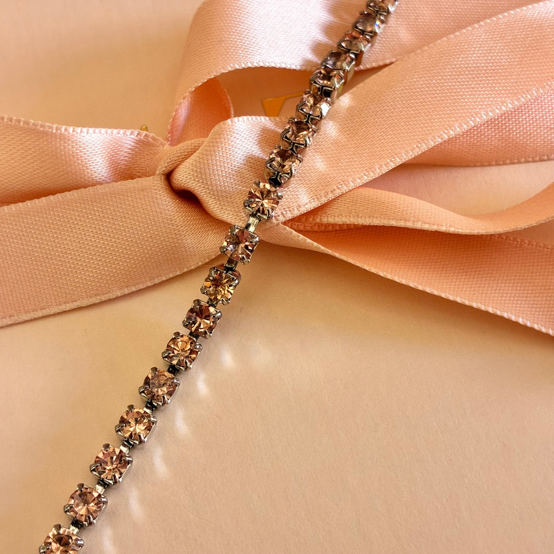 Dainty Peach Swarovski crystals bracelet
