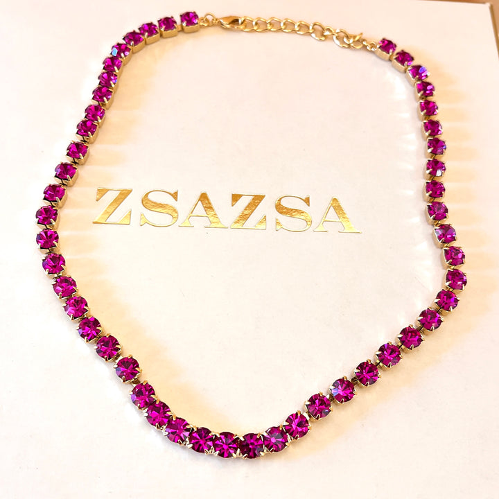 Fuchsia Swarovski crystals set