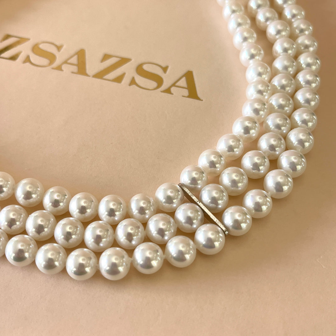 White Mallorca pearls set