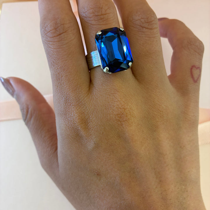 Handmade silver Swarovski crystals set