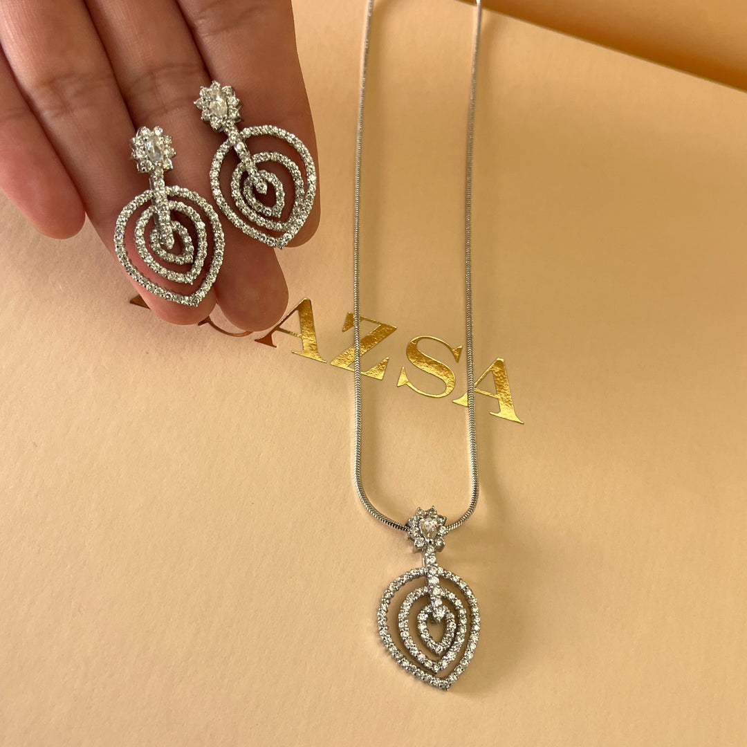 Silver zircone set
