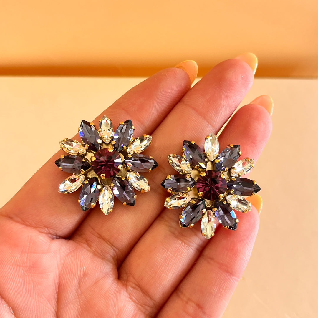 Shade of purple preciosa crystals flower set