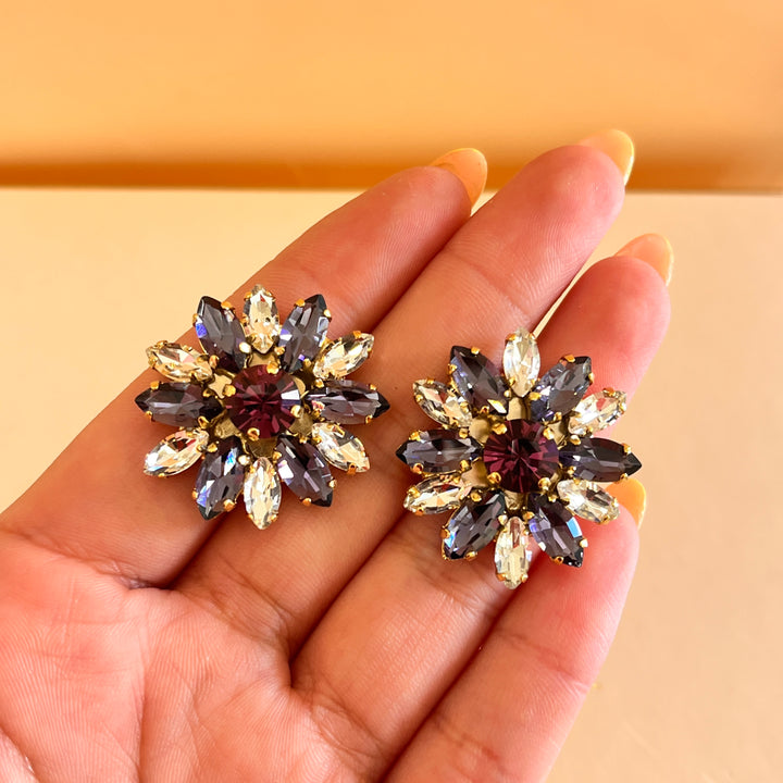 Shade of purple preciosa crystals flower set