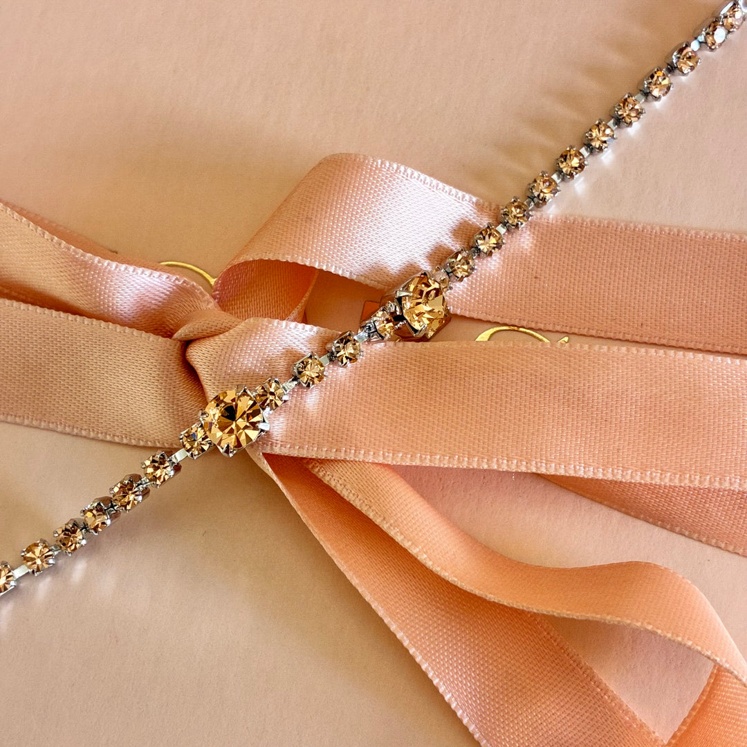 Peach Swarovski crystals bracelet