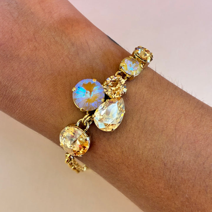 Bronze mixed shape Swarovski crystals set