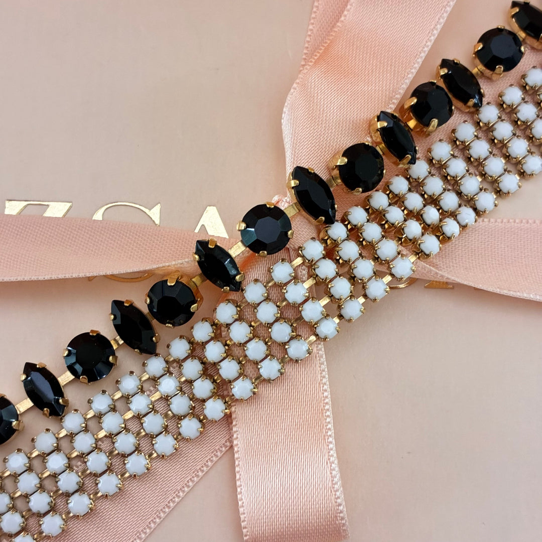 Marquise black and white 5 rows brawler