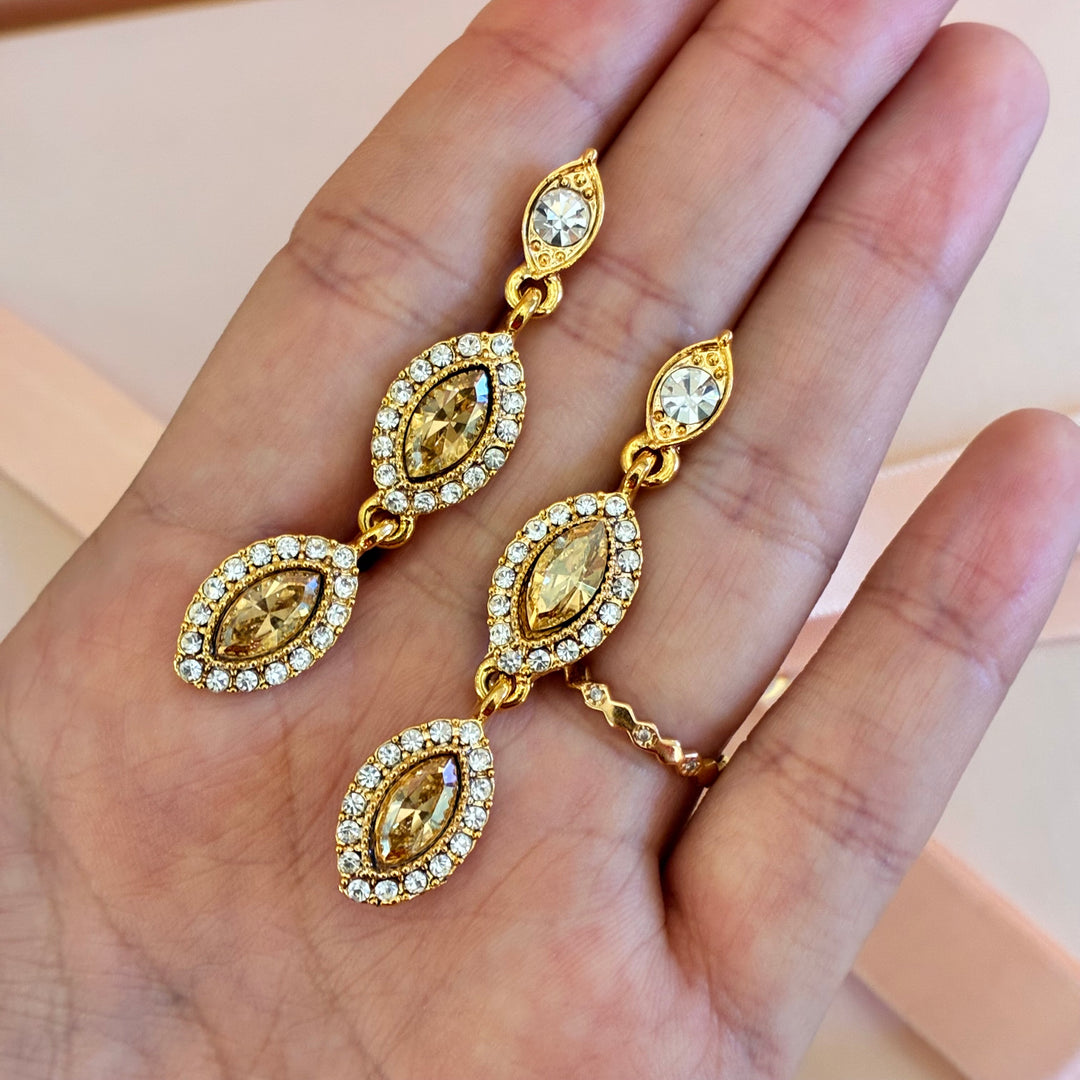 Marquise champagne gold plated set