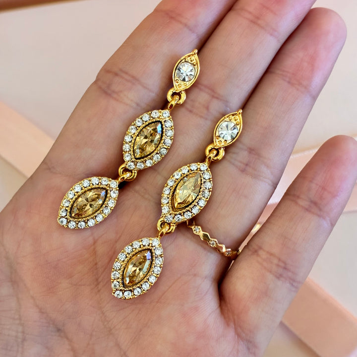 Marquise champagne gold plated set