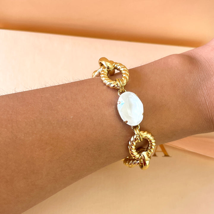 White Swarovski crystals bracelet