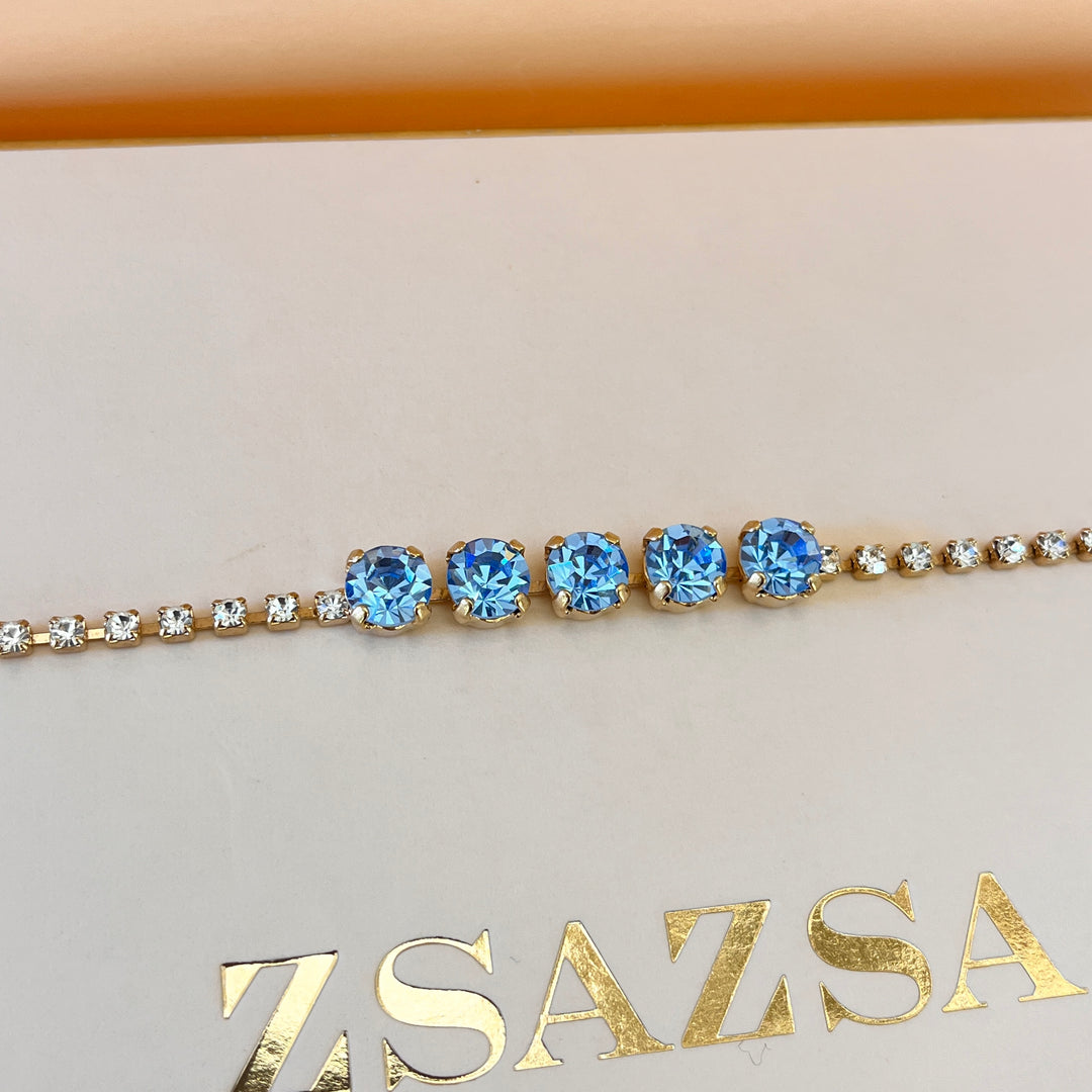 Light blue Preciosa crystals bracelet