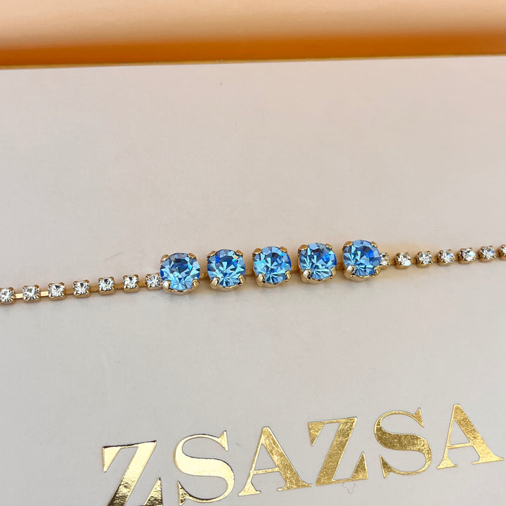 Light blue Preciosa crystals bracelet