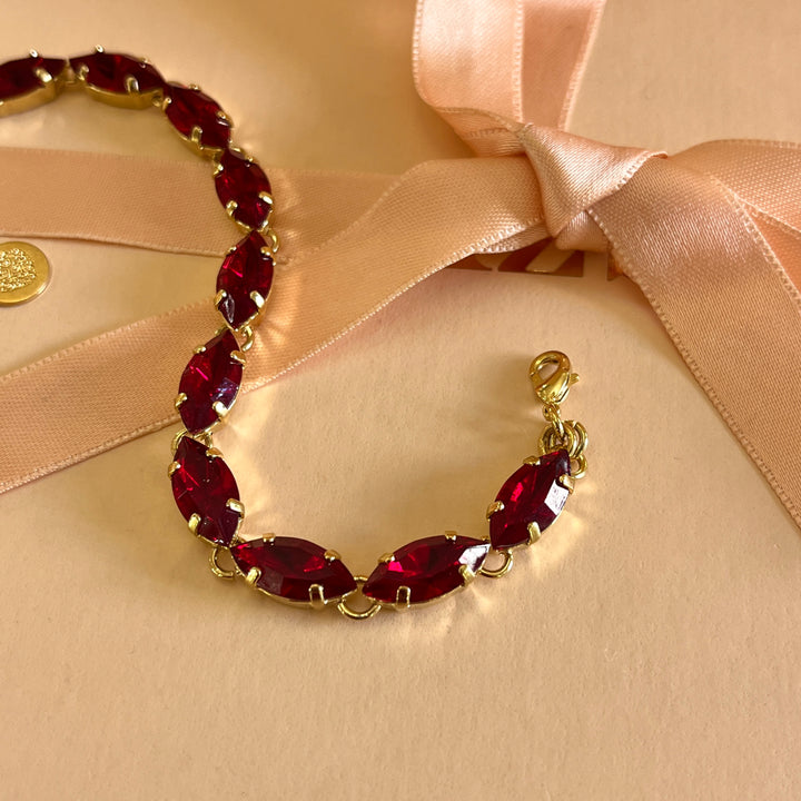 Dark red and mauve Swarovski Crystals set