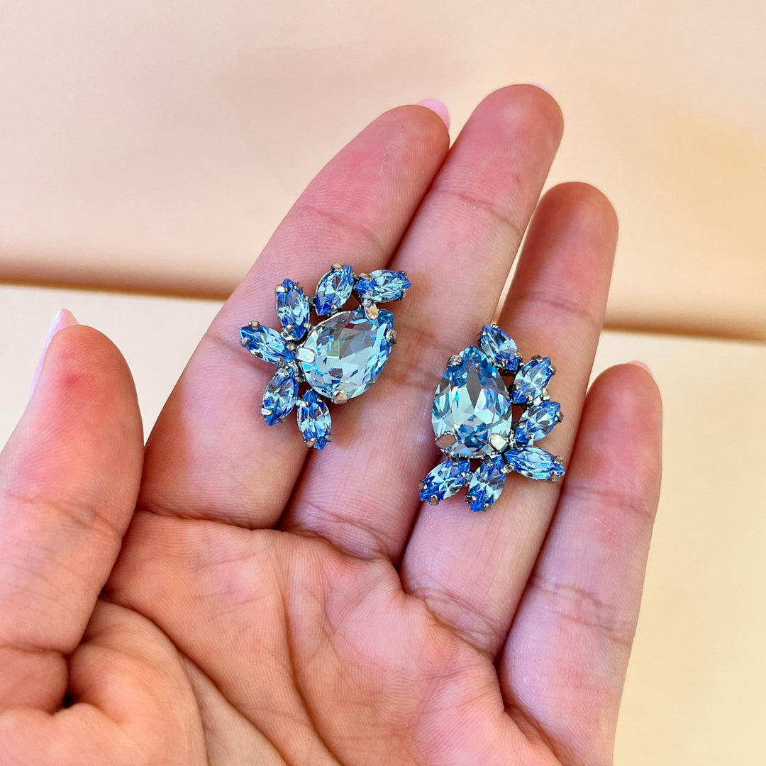 Light blue Preciosa crystals studs
