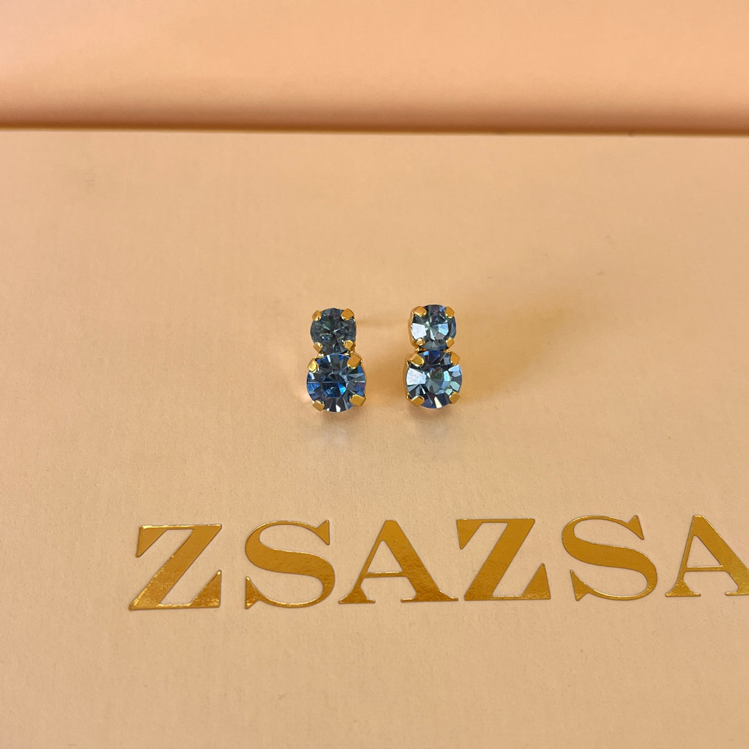 Light blue Swarovski crystals studs