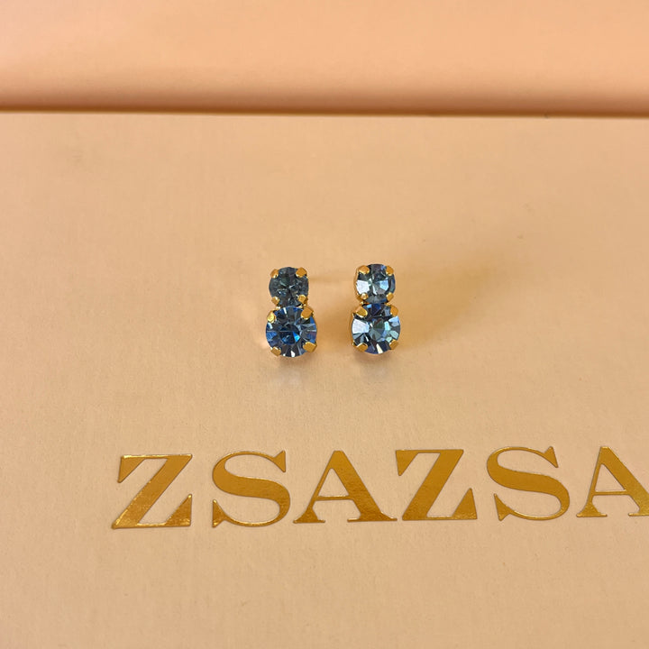 Light blue Swarovski crystals studs