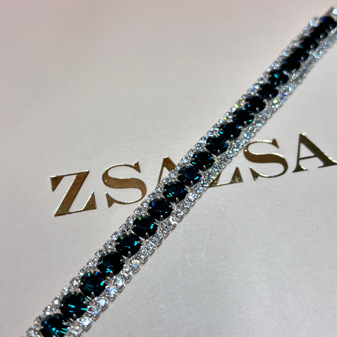 Navy blue rhinestone bracelet