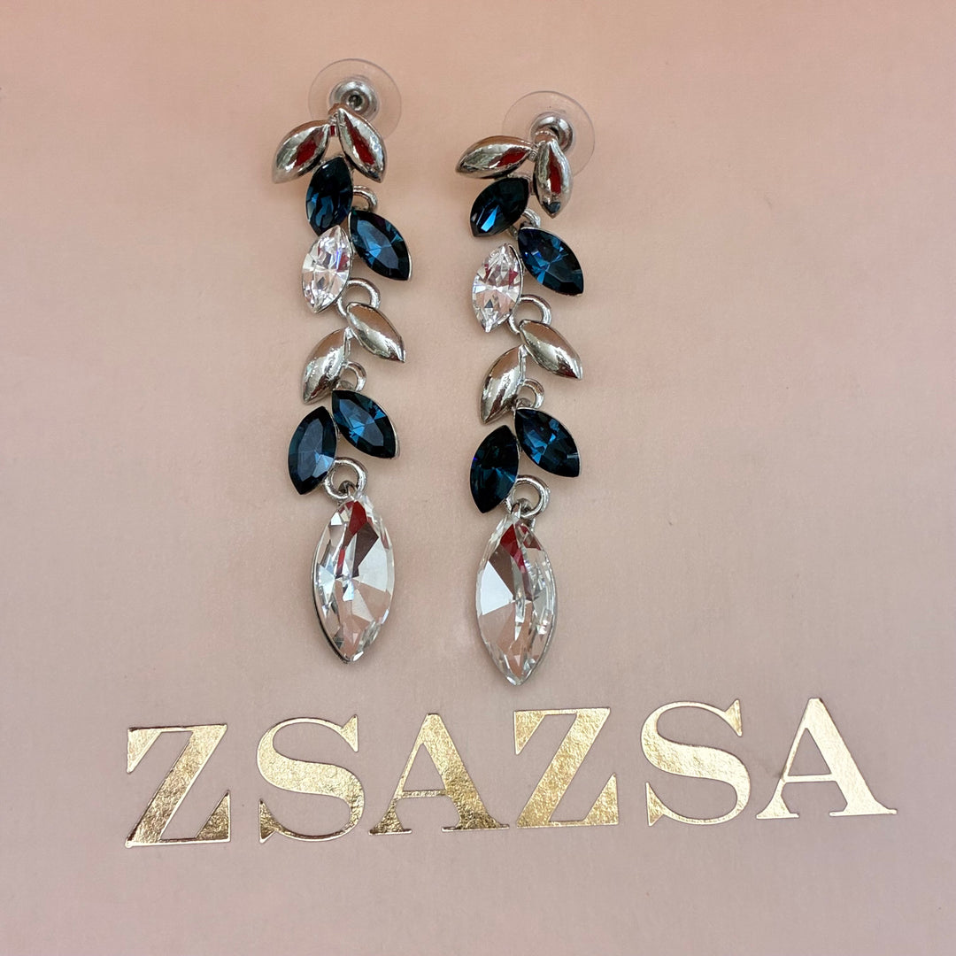 Marquise navy blue Swarovski crystals set