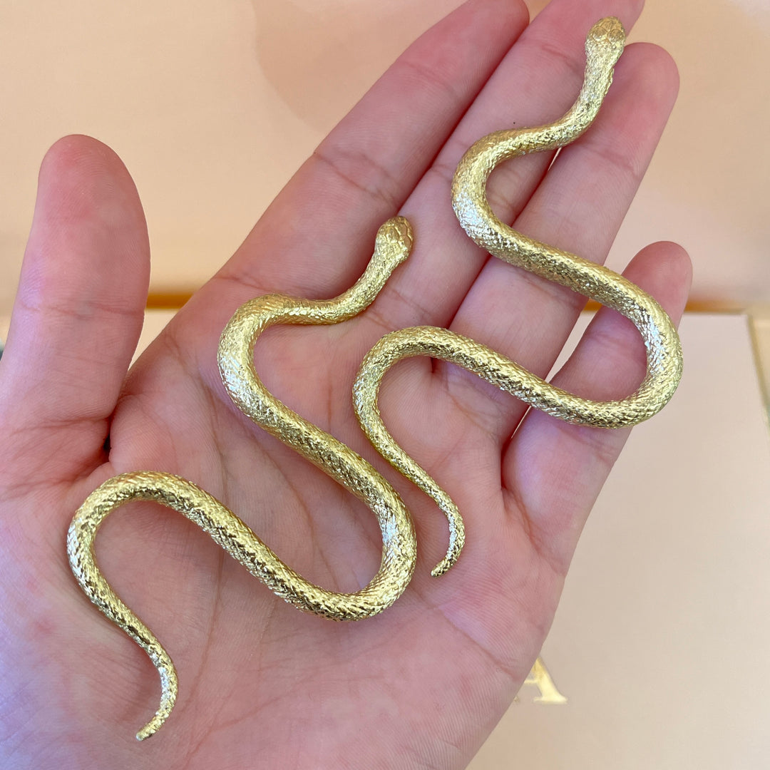 Snake gold handmade earring & ring