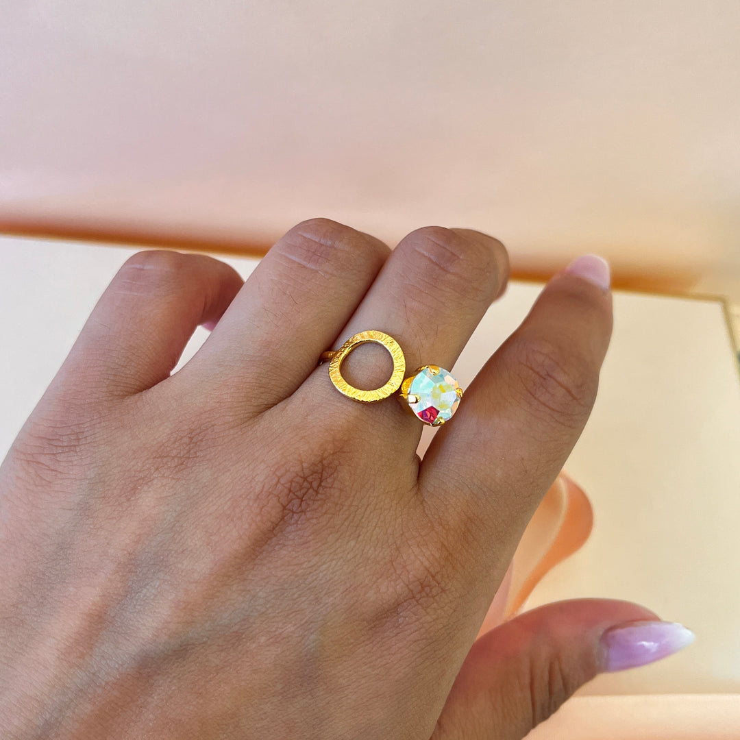 Aurora borealis handmade studs and ring