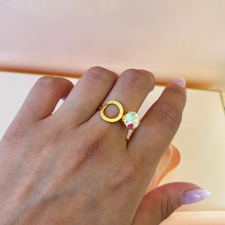 Aurora borealis handmade studs and ring