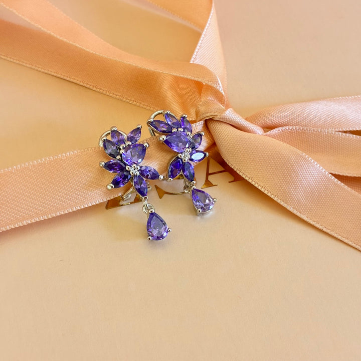 Marquise lilac zircone silver set