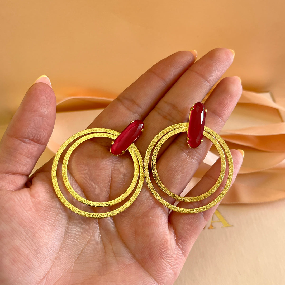 Red Swarovski crystals earrings