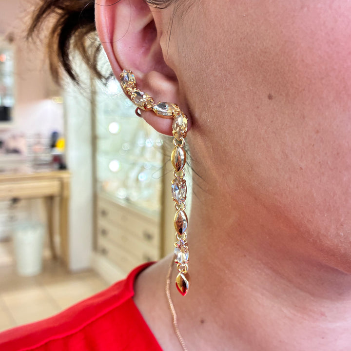 Statement marquise champagne earrings