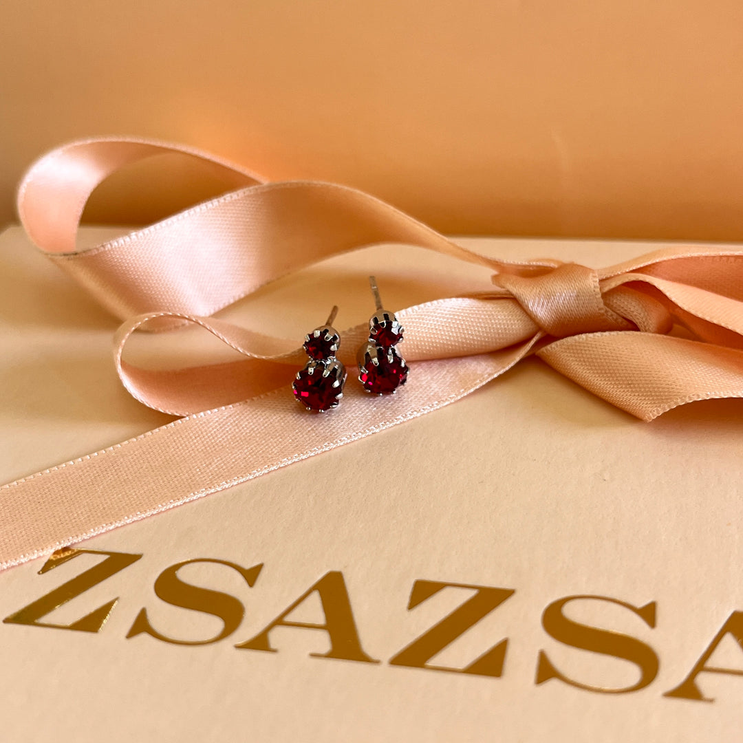 Dark red Swarovski Crystals studs