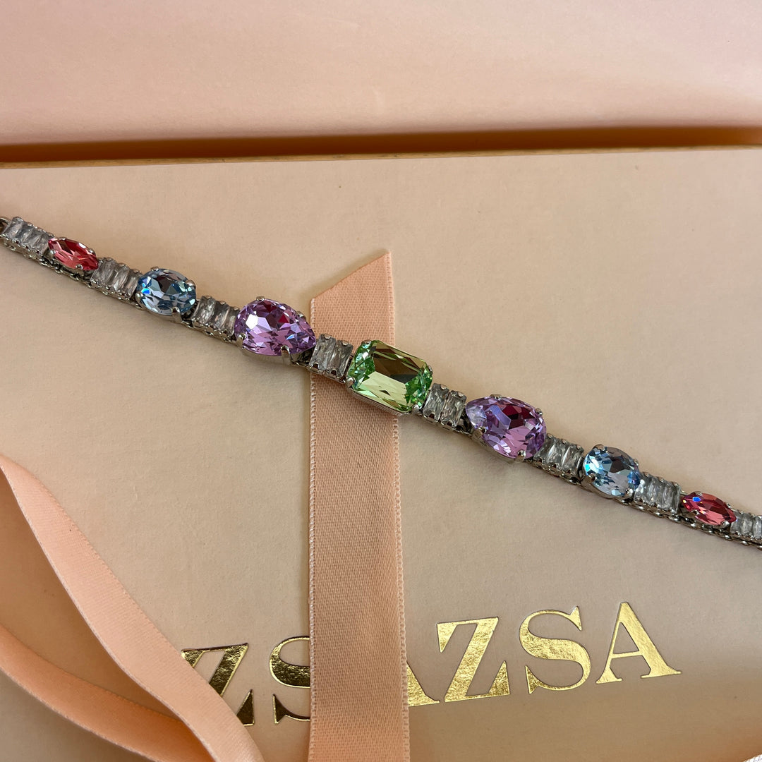 Multicolor Swarovski crystals bracelet