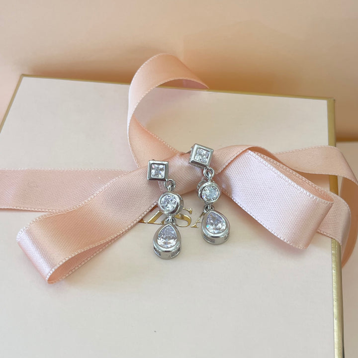 Silver zircone earrings