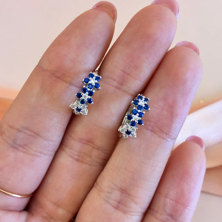 Royal blue sterling silver zircone set