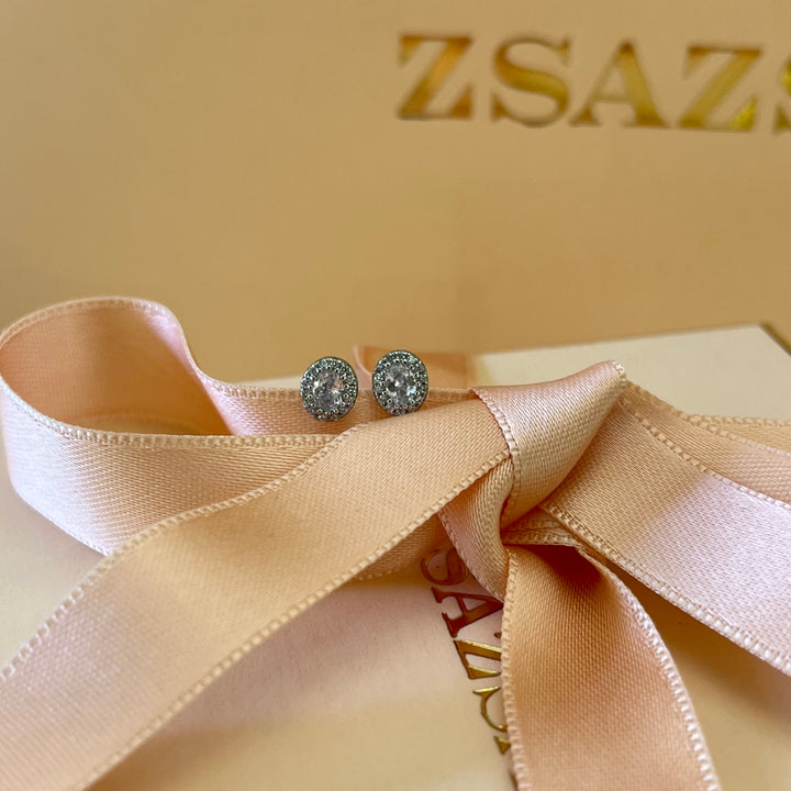 Oval zircone silver studs