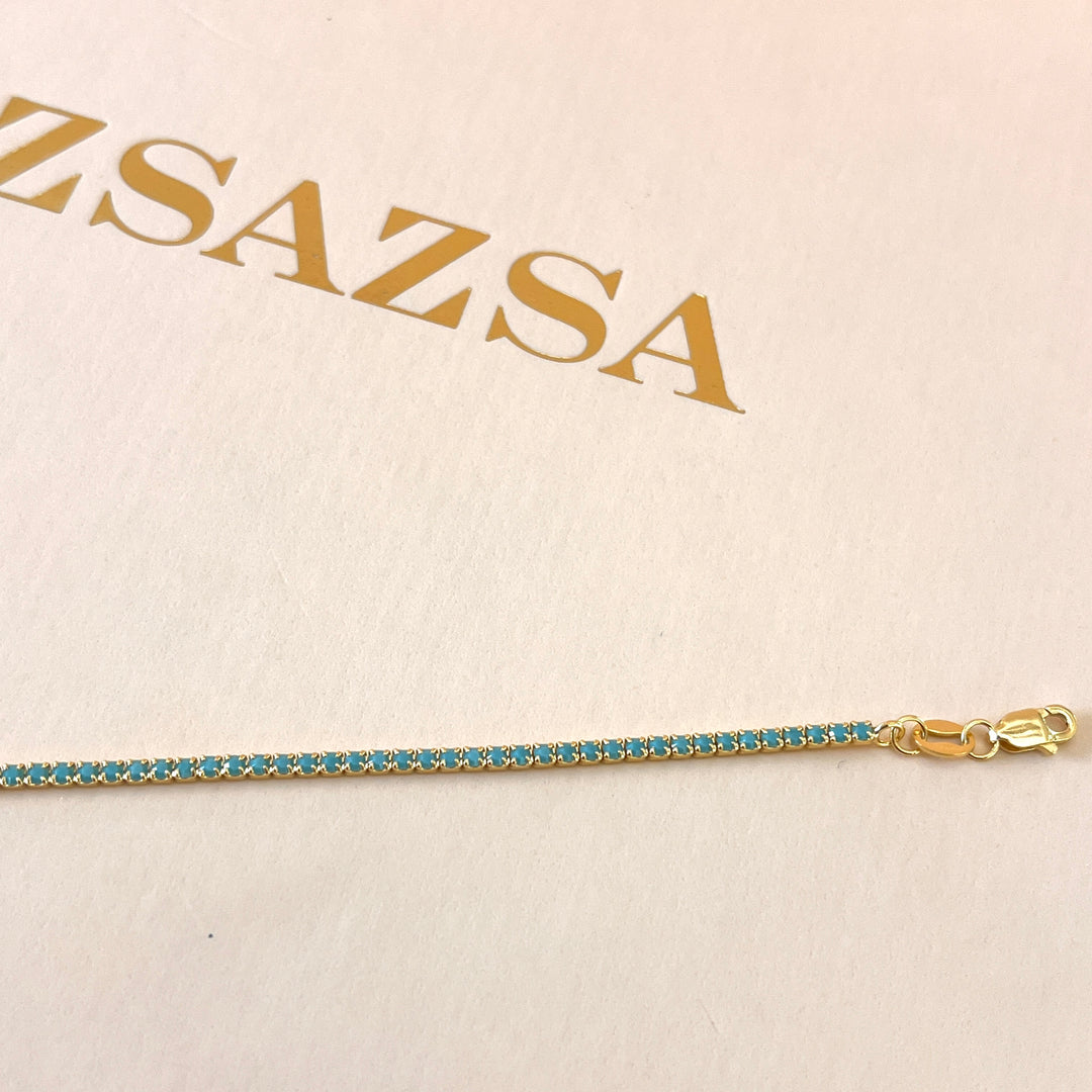 Turquoise tennis zircone bracelet