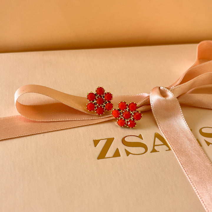 Orange Swarovski crystals set