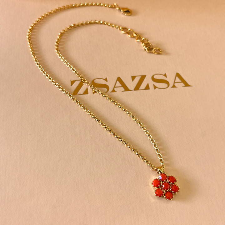 Orange Swarovski crystals set