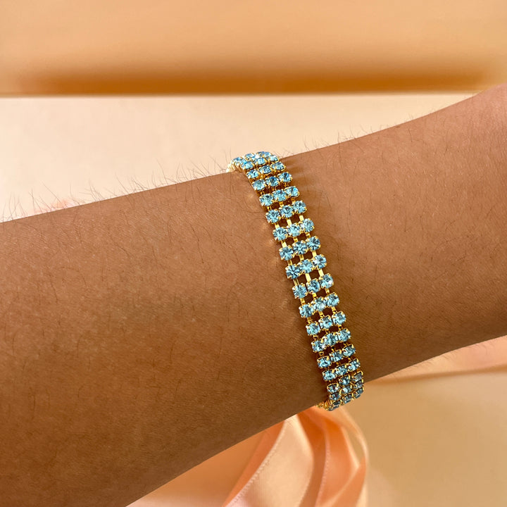 Turquoise preciosa crystals bracelet