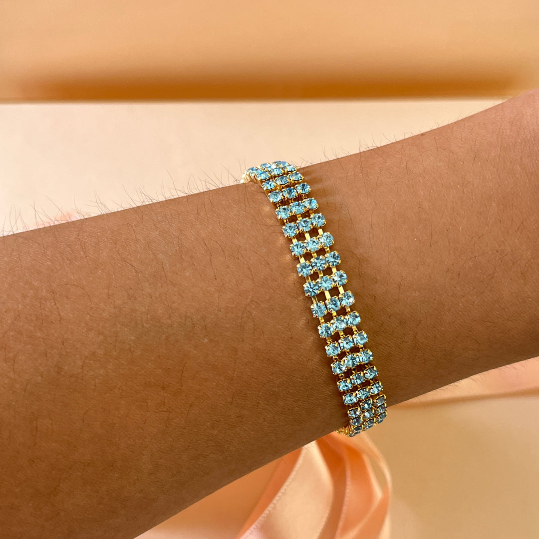 Turquoise preciosa crystals bracelet