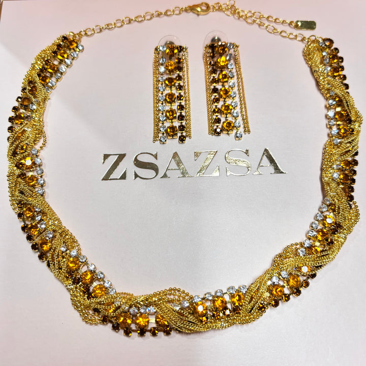 Brown and bronze rhinestone set