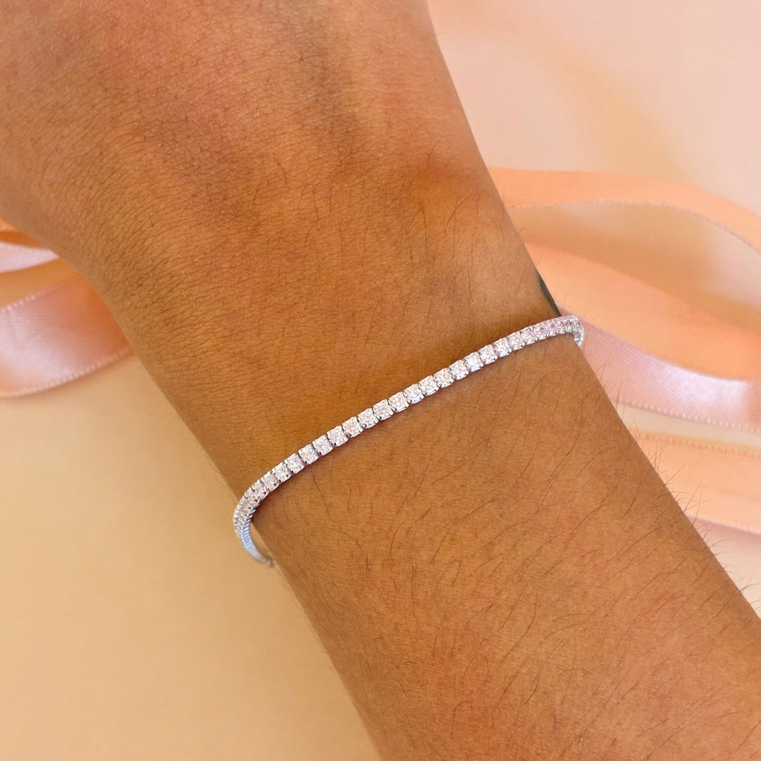 Light pink sterling silver bracelet