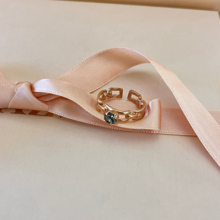 Grey handmade rose gold plated ring