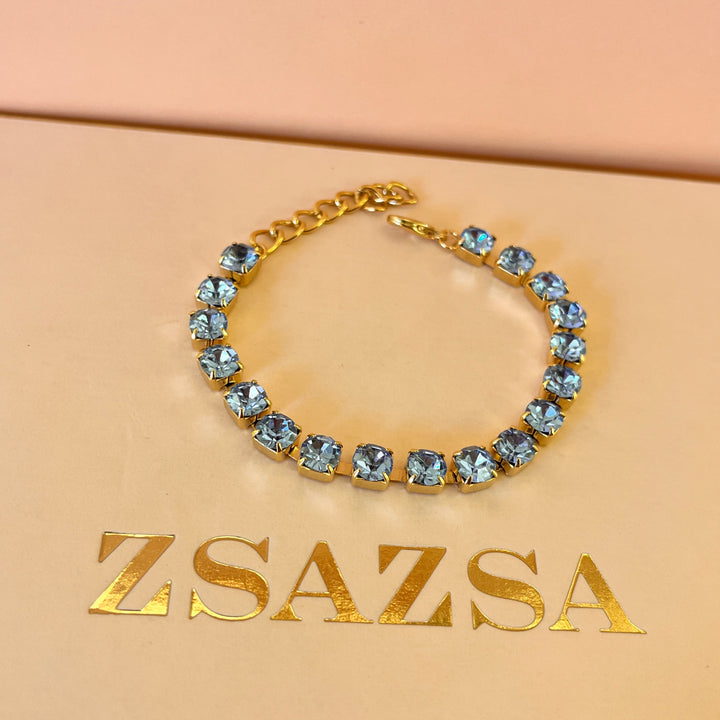Light blue Swarovski crystals tennis bracelet