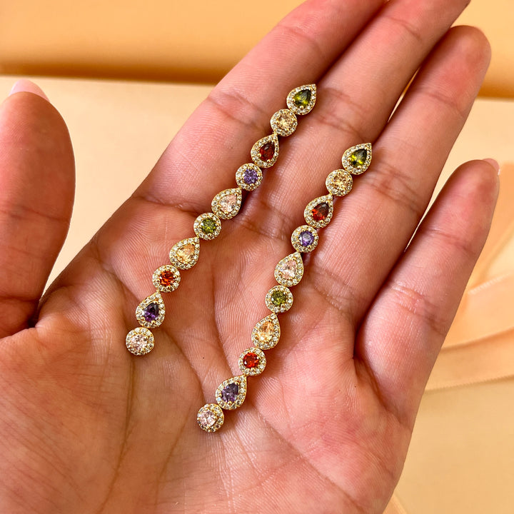 Multicolor zircone earrings and bracelet