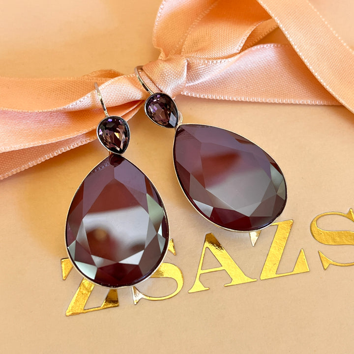 Purple Swarovski crystals hooks